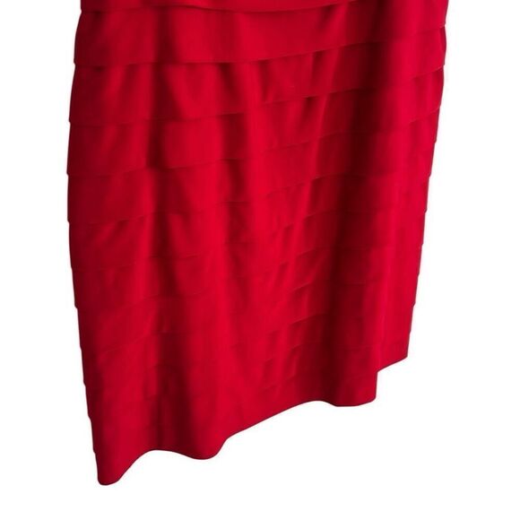 American Living Layered Drape Stretch Sleeveless Mini Sheath Dress Red Size 6 - Picture 4 of 8
